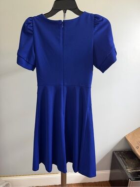 DKNY Girls' Cobalt Blue Puff Sleeve Fit & Flare Dress